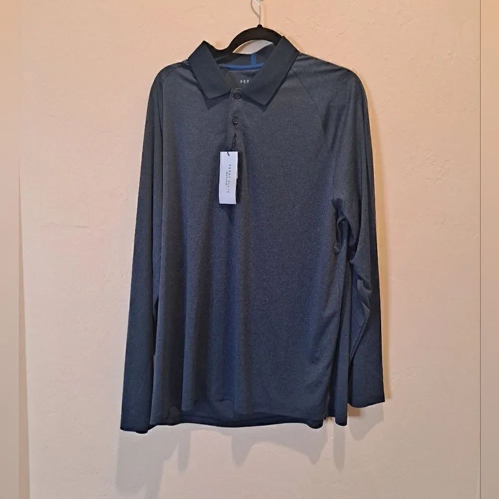 NWT Perry Ellis Motion Dark Sapphire Long Sleeve Men’s XXL